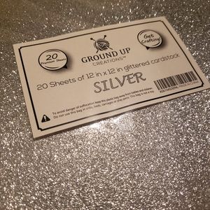 Glittered cardstock silver